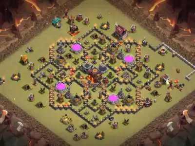 Layout TH10 War Base Anti 2 Star Layout With Tough Core Pathing