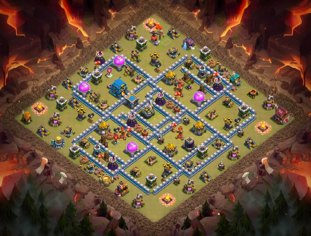 TH12 War Base Anti 3 Star Layout for Clash of Clans