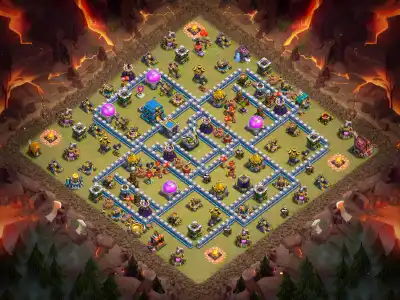 Layout TH12 War Base Anti 3 Star Layout for Clash of Clans