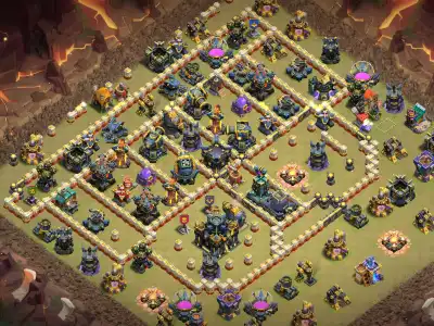 Layout TH17 War Base Anti 2 Star Layout for Clash of Clans