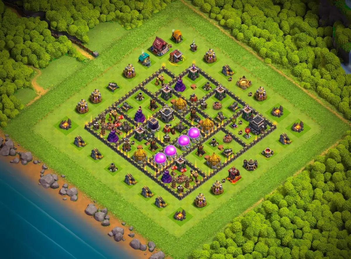 TH9 Farming Base Copy Link | Safe Dark Elixir Layout