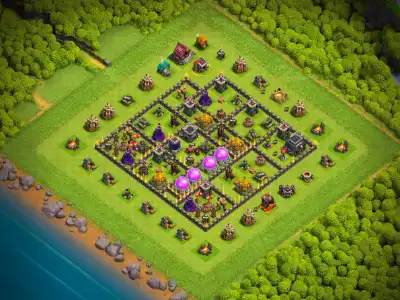 Layout TH9 Farming Base Copy Link | Safe Dark Elixir Layout