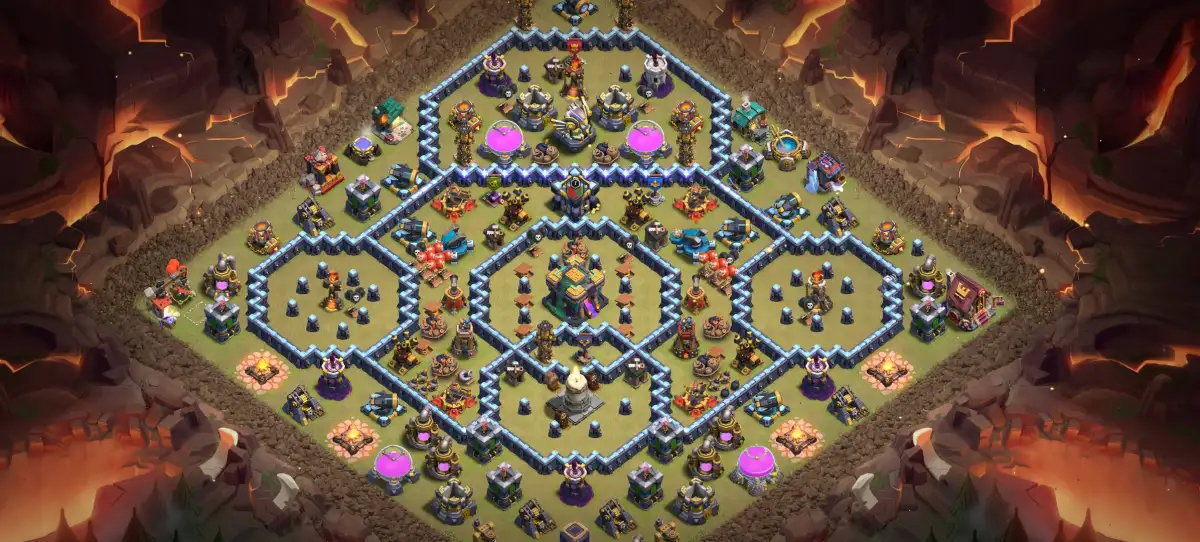 TH14 War Base Copy Link Anti 2 Star Ring Style Layout