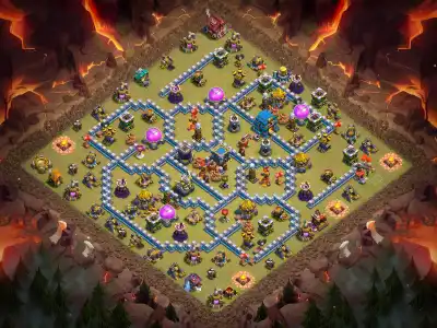 Layout TH12 War Base Anti 3 Star Layout for Clash of Clans