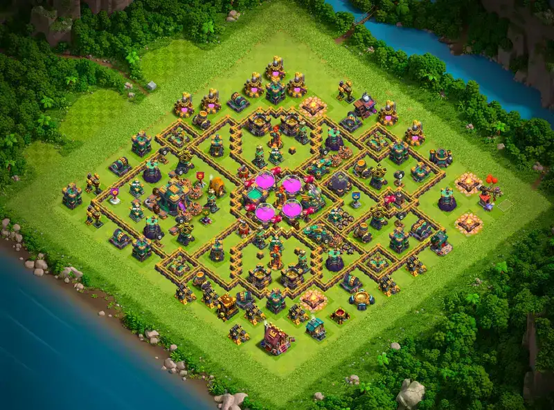 TH14 Farming Base Anti 3 Star Layout for Clash of Clans