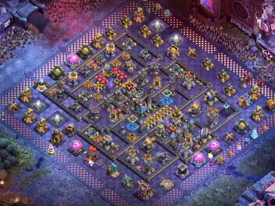 Layout TH18 War Base Anti 2 Star Hybrid for Legend League