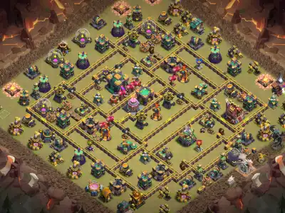 Layout TH14 War Base Anti 2 Star for Legend League and CWL