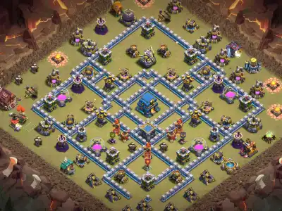 Layout TH12 War Base for CoC Anti 2 Star vs Electro Dragons
