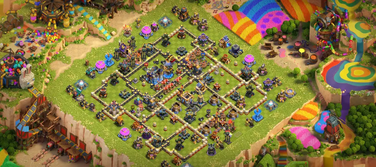 TH18 War Base Anti 3 Star Hybrid Layout with Copy Link