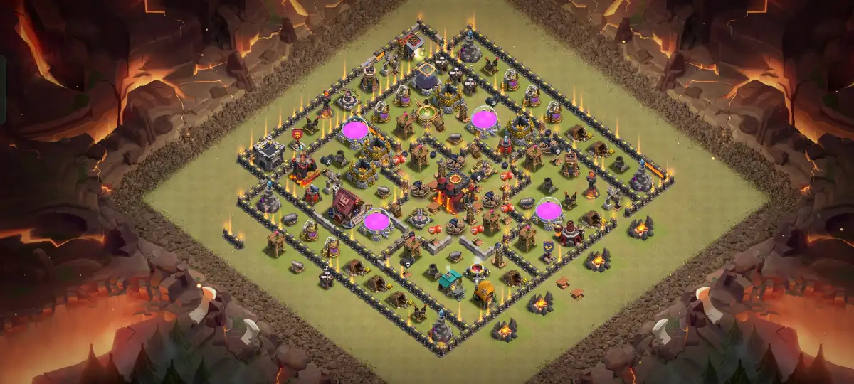 TH10 War Base Anti 2 Star Layout for Clash of Clans