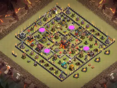Layout TH10 War Base Anti 2 Star Layout for Clash of Clans