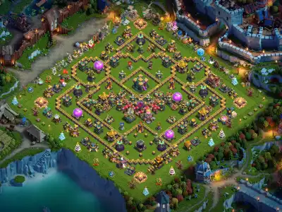 Layout TH14 War Base with Anti Air Ring Core