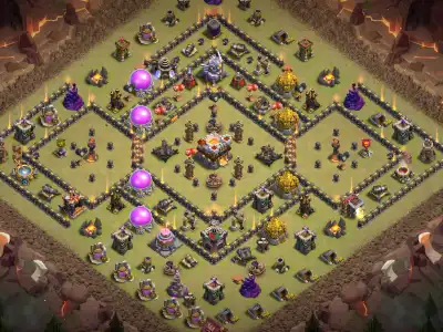 Layout TH11 War Base Anti 2 Star Layout for Clash of Clans