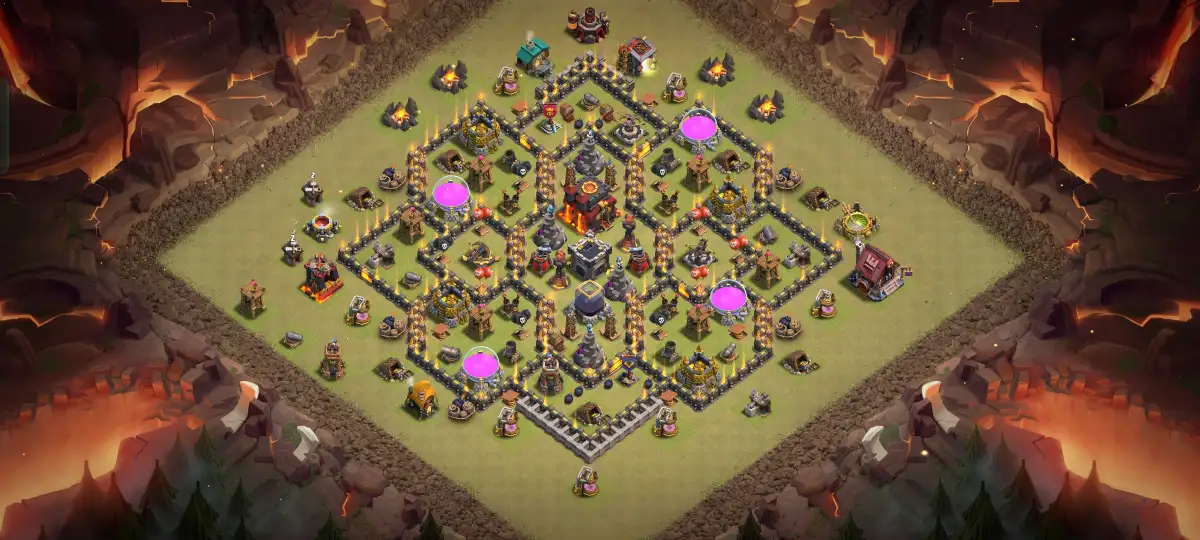 TH10 War Hybrid Base Anti 3 Star Copy Link Layout