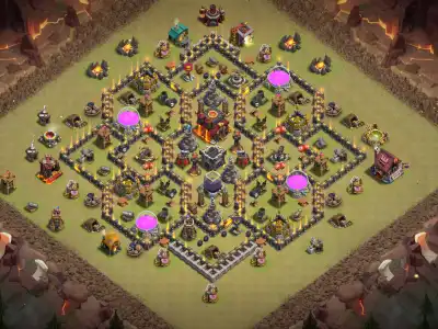 Layout TH10 War Hybrid Base Anti 3 Star Copy Link Layout