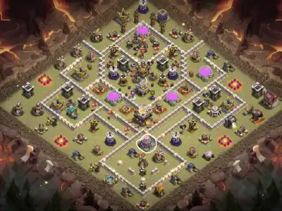 Layout TH11 War Base Anti 3 Star for clash of clans war badr