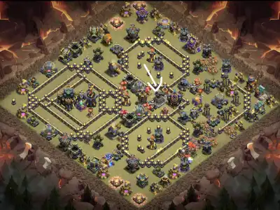 Layout TH17 War Badr Anti 3 Star Base for CoC Copy Link